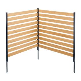 Wood Privacy Fence 2 Panels Slatted Air Conditioner Fence 38" W x 42" L