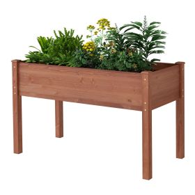 48x24x30 inch Raised Garden Bed with Legs, Elevated Wooden Planter Box for Outdoor Plants Flowers Fruits Vegetable Herb Growing