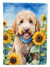 Goldendoodle in Sunflowers Garden Flag Mailbox Flag Decorative Yard Flag Banner Outside Patio Artwork Yard Flower Beds, Garden Size, Multicolor