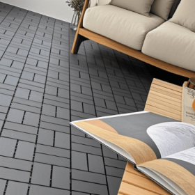 Plastic Interlocking Deck Tiles,44 Pack Patio Deck Tiles,12x12 Square Waterproof Outdoor All Weather Use, Outdoor And Indoor Patio Decking Tiles (Option: Style3)