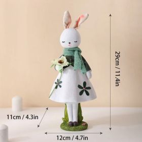 Cute Resin Rabbit Table Ornament Standing Rabbits Bunny Decorations Easter Party Home Garden Wedding Ornament Happy Easter Decor (Color: 29 CM-A, Ships From: CN)