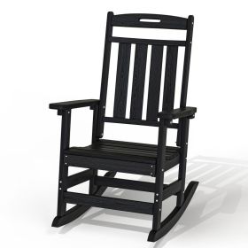 HDPE-Plastic-Outdoor-Rocking-Chair (Option: Black-1pack)